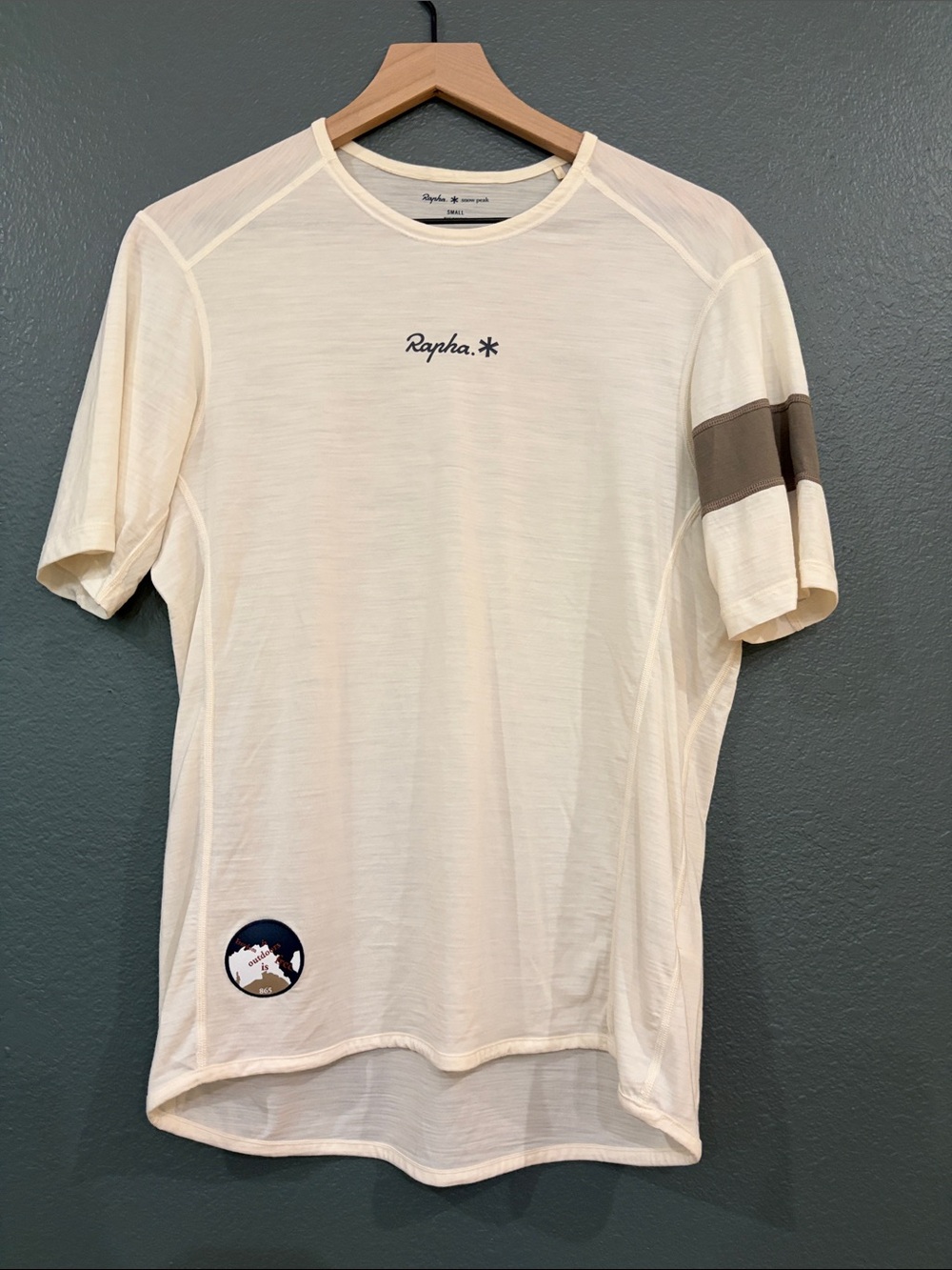 Rapha X Snow Peak Explore Merino T-Shirt Small - Birch Cream color